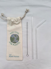 Load image into Gallery viewer, Reusable Glass Straw Set, Clear