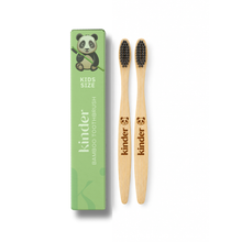 Load image into Gallery viewer, Kids Bamboo Toothbrush with Soft Bristles, Pack of TWO
