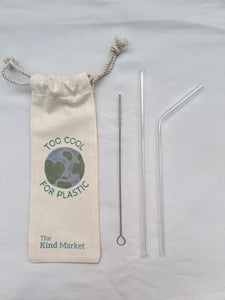 Reusable Glass Straw Set, Clear