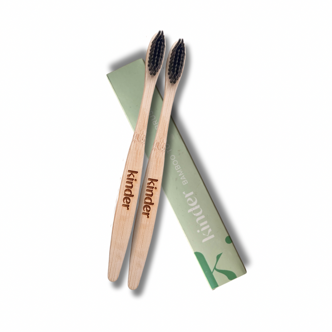 Bamboo Toothbrush, Soft Bristles, Pack of TWO