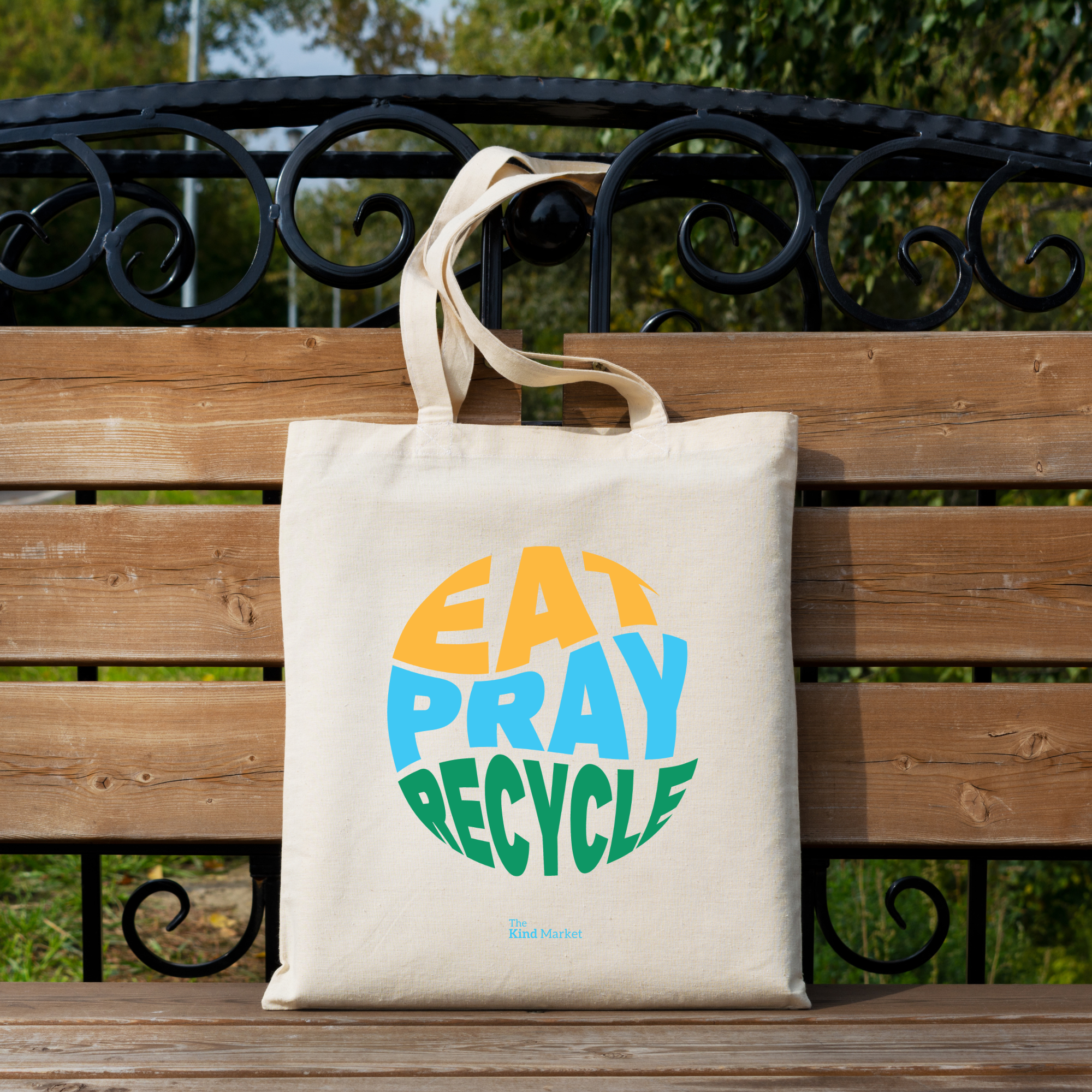 Reusable Shopping Bag, Eat Pray Recycle