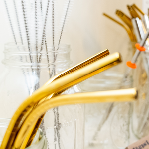 Single Gold Straw+Cleaning Brush