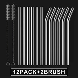 Family Pack Reusable Glass Straws, Clear