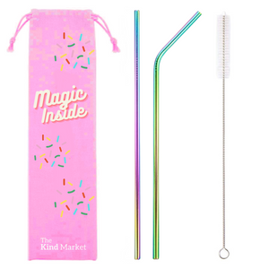 Reusable Stainless Steel Straw Set, Magic